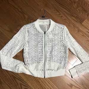 NWT Off-White Lace Bomber Jacket